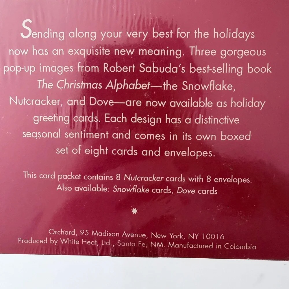 Robert Sabuda The Christmas Alphabet Nutcracker Pop-up Cards Boxed Set of 8 NEW